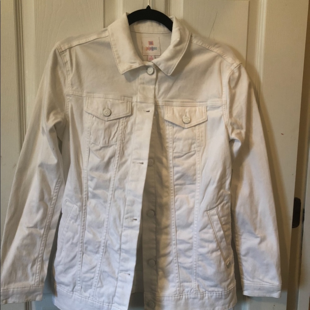 Lularoe white Jaxon long line jean jacket size small NWT - Picture 1 of 2